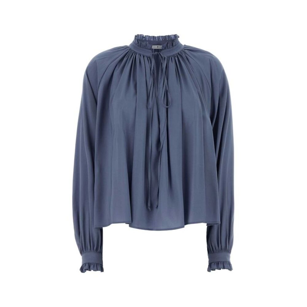 Pt Torino Women Air Force Blue Stretch Jersey Blouse